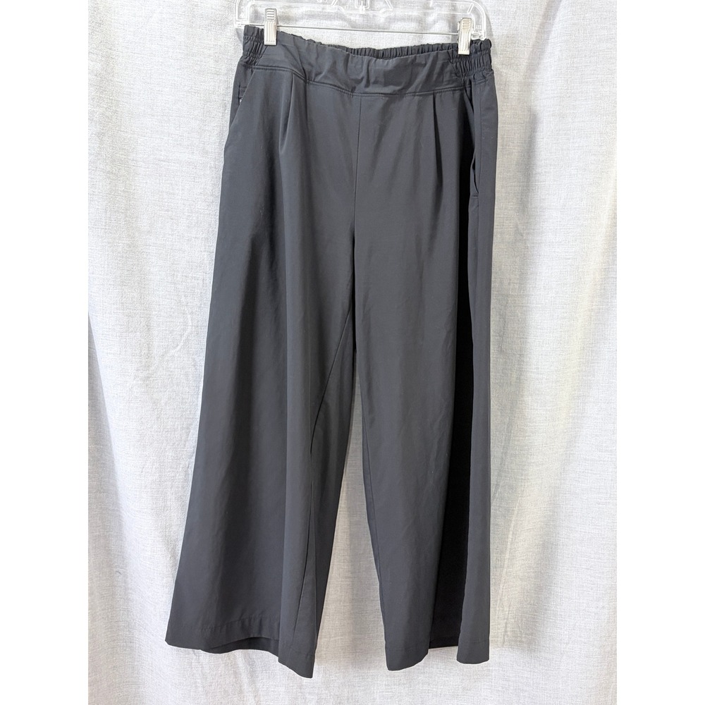 Athleta Brooklyn Wide Leg Crop Pant Black 8 Lightweight Trousers - Picture 4 of 13